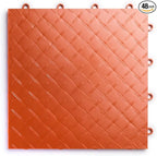 Big Floors RaceDeck Diamond Plate Design, Durable Interlocking Modular Garage Flooring Tile (Orange, 48 Pack of 12 x 12" Tiles)