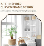 ANDY STAR 18" x 48" Chrome Full Length Mirror, Large Rectangle Bathroom Mirror, Full Body Wall Mirror with Scalloped Corner Decorative for Bedroom, Living Room (Horizontal or Vertical)