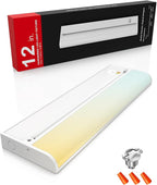12 Inch Hardwired Under Cabinet Lighting, 3 Color Setting Dimmable LED Under Cabinet Lights Wired, 700LM Linkable Under Counter Lights for Kitchen, 8W, CRI>97