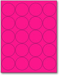 NextDayLabels - 8-1/2 x 11 Neon Color High Light Fluorescent Labels for Laser & Inkjet Printer (Pink Fluorescent, 2" Round - 20 Per Page | 2000 Labels)