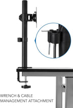 Mount-It! Mobile Computer Cart with Monitor Mount for Screen up to 32", Portable Desk on Wheels, Rolling Laptop Stand Teachers, Office, Classroom, Rise up to 53", Projector, Podium, Keyboard Tray