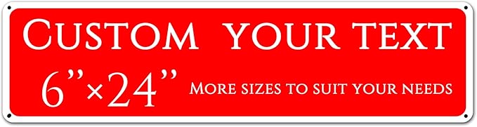 custom street sign,Create Your Own Sign,reflective,double-sided,Aluminum Weatherproof Metal Sign Multiple Sizes, Customize for Office, Business, Workplace, office, Home, Delivery Signs(6 * 24 Inch)
