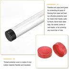 uxcell 4pcs Rubber End Caps 160mm(6.3 Inch) ID Vinyl Round End Cap Cover Screw Thread Protectors Red, 50mm Height
