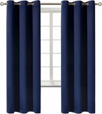 BGment Blackout Curtains for Living Room - Grommet Thermal Insulated Room Darkening Curtains for Bedroom, Set of 2 Panels (42 x 72 Inch, Navy Blue)
