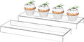 Acrylic Shelf Riser 12x3.9x1 pack of 2, Clear Display Shelf 12” for Shoes, Glasses, Plants, Home Decors, Perfume, 12x3.9x1 Inch