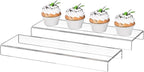 Acrylic Shelf Riser 12x3.9x1 pack of 2, Clear Display Shelf 12” for Shoes, Glasses, Plants, Home Decors, Perfume, 12x3.9x1 Inch