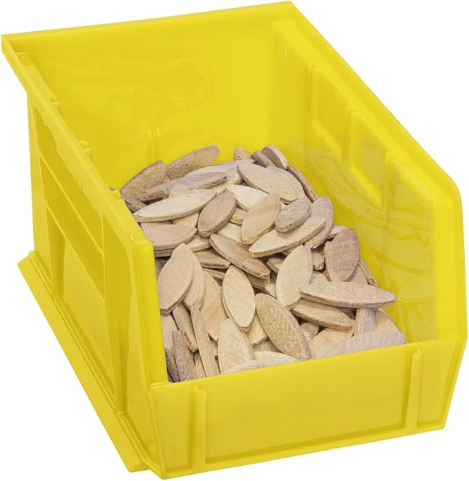 Akro-Mils 30237 AkroBins Plastic Storage Bins, Space-Saving Stackable Bins for Garage, Pantry, Craft Organization, 9-Inch x 6-Inch x 5-Inch, Stone, 12-Pack