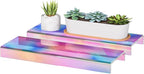 Acrylic Shelf Riser 12x3.9x1 pack of 2, Iridescent Display Shelf 12” for Shoes, Glasses, Plants, Home Decors, Perfume, 12x3.9x1 Inch