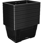 Macarrie 12 Pcs Shopping Baskets, 20 L Plastic Baskets with Handles, 16.9 x 11.8 x 9.1 Inches, Sturdy, Black