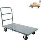 5Seconds Platform Cart Industrial Dolly Heavy Duty 48” X 24” Platform Hand Push Truck Commercial Cart Flatbed with 2000lb Capacity, Moving Cart 6” Swivel Wheels Flatbed cart