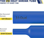 haisstronica 3:1 Heat Shrink Tubing, Shrink Ratio Adhesive Lined Marine Grade Heat Shrink Tube for Home, Automotive and Industrial (Blue) 65FT 5/8inch