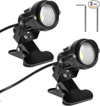 QWORK Spot Lights Clamp Indoor Spotlights, 2 Pack 10W Clip on Daylight White Uplights, Adjustable Heavy Metal with 4.9Ft Cord and On/Off Switch