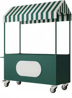 Outdoor Vendor Cart, Portable Cart with Canopy, Commercial Business Mobile Street Food Vendor Carts, Foldable Vending Stand Kiosk Display Trolley with Canopy for Markets (Pink)