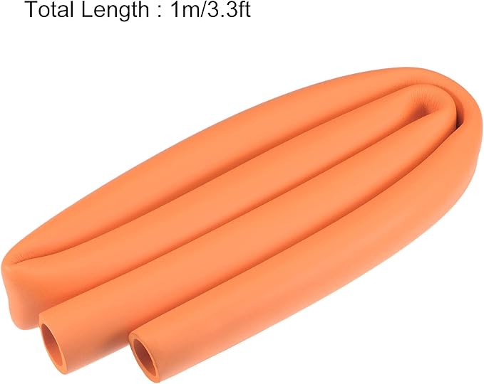 uxcell Foam Tubing for Handle Grip Support, 28mm ID 38mm OD 1m Length Orange
