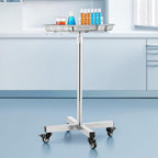 VEVOR Mayo Stand, Stainless Steel Mayo Tray, Load Capacity up to 36 lbs, Adjustable Height 31.9"-55", Medical Tray on Wheels with Removable Tray for Spa, Salon, Clinic, Personal Care