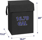 Waterproof Shopping Cart Liner with Cover (Without Carts) 14.7" X 13.2" X 20" Square Bottom, Fits Folding Shopping Trolley, Cover and Adjustable Straps for Easy Secure Attachment (Black