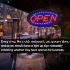 KEBE LED Open Sign, 19"x10" Bright High Visibility Advertisement Board Electric Display Sign Flashing Light for Business Walls Window Bar Shop Hotel, Two Modes