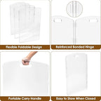 Modern Frame Clear Acrylic Freestanding Dog Gate - 32" Tall Extra-Wide Folding 6-Panel Pet Barrier for Doorways, Stairs & Large Openings, Indoor Fence for Small to Large Dogs & Cats