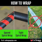 CATTONGUE GRIPS Non-Abrasive Grip Tape Wrap - 2” Thick Heavy-Duty, Waterproof Anti-Slip Tape for Wrapping Tools, Bats, Gym Equipment - Indoor & Outdoor Anti-Slip Solution (Glow in The Dark, 2-Pack)