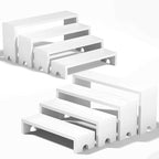 2 Set Large White Wooden Tiered Riser Display Stands for Vendor Events,Stackable Wooden Cupcake Stand,Farmhouse Decor Wood Dessert Table Display Set,Vendor Booth Display Items,Food Display Risers for Party（12-11.2-10.4-9.6IN）