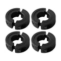 (4-Pack) Shaft Collar 7/16" Bore, 1045 Steel Double Split Clamp-On Shaft Collars Style, 15/16" OD, 3/8" Thickness, with M4 Set Screws