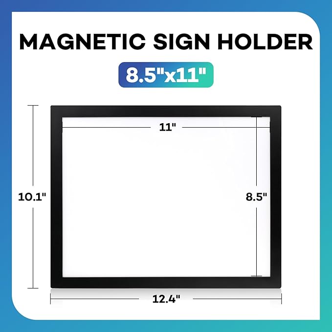 YixangDD 5 Pack Magnetic Sign Holder 8.5 x 11, Self-Adhesive Magnetic Wall Mount Sign Holder, Magnetic Document Holder for Wall Window Office Poster Store