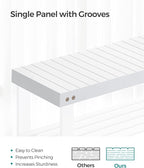 SONGMICS Shoe Rack Bench, 3-Tier Bamboo Shoe Storage Organizer, Entryway Bench, Holds Up to 286 lb, 11.3 x 27.6 x 17.8 Inches, for Entryway Bathroom Bedroom, Cloud White ULBS004W01
