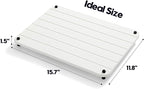 Stone Dish Drying Mat for Kitchen Counter, Water Absorbing Bathroom Tray Sink Organizer, Diatomaceous Earth Countertop Dish Rack Riser Sponge Holder Soap Dish, White, 16" x 12"