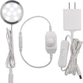 Under Cabinet Lighting, Single LED Puck Light for Kitchen Counter Cabinet Closet Accent Lighting, Rotary Dimmer Switch, 120VAC Plug in, White Cord, Cool White
