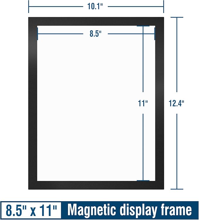 Relx 12 Pcs 8.5 x 11'' Self-Adhesive Magnetic Wall Signs Holder Magnetic Picture Frame Document Holder Wall & Window Adhesive Frames for Office Home Store Restaurant