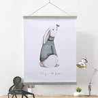 Magnetic Poster Hanger, 23x34 23x33 23x35 Poster Frame Wood Wooden Magnet Print Posters Dowel Scroll Hanger Hangers Hanging Kit for Walls Map Canvas Artwork (Grey, 23")