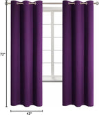 BGment Blackout Curtains - Grommet Thermal Insulated Room Darkening Bedroom and Living Room Curtain, Set of 2 Panels (42 x 72 Inch, Royal Purple)