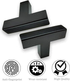 5 Pack Square Matte Black T Bar Cabinet Handles, Stainless Steel Single Hole Cabinet Knobs