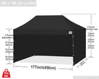 ABCCANOPY Heavy Duty Easy Pop up Canopy Tent with Sidewalls 10x15, Black