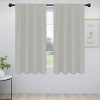 Easy-Going Rod Pocket Blackout Curtains for Bedroom, Room Darkening Window Curtains for Living Room, Thermal Insulated Noise Reduction Solid Window Drapes, 2 Panels(42x63 in, Greyish White)