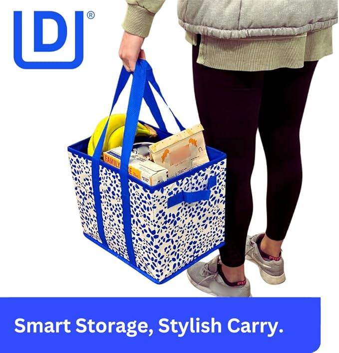 DURASACK Grocery Tote 3-Pack All-Purpose Collapsible Totes with Handles Kitchen Reusable Grocery Bags