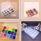 3pcs Clear Storage Small Parts Organizer Box Storage Bin With Dividers Multi Compartment for Beads Art DIY Tackle Box Organizer (36compartments)