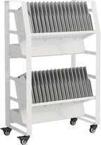 32 Device Mobile Open Charging Cart, Charging Station Rack, Easy Access and Removable Slots, Charging Storage Cart, Cable Management for Laptop Computers, Tablets, iPads, Chromebook for schools