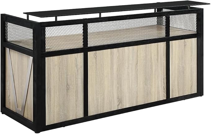 NBF Modern Reception Desk with Counter - 87" W x 30" D Retail Checkout Counter - Front Desk Reception Counter with 2 Grommet Holes - Countertop Welcome Desk for Office Lobby Salon Store, Gray