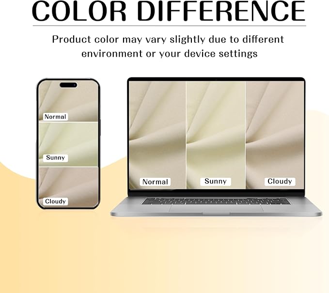 ChrisDowa Blackout Curtains 36 Inches Long for Living Room, Grommet Thermal Insulated Room Darkening Curtains for Bedroom (1 Panel Set, Beige, 52W x 36L)
