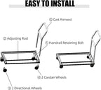 Black Multi-Function Folding Chair Dolly Cart Commercial with 2 Swivel Casters, Storage and Transport Dolly for Plastic Resin and Wood Folding Chairs