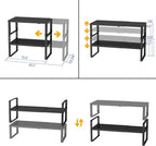 Expandable,Stackable Spice Rack,Seasoning Organizer and Storage,Spices Jar Racks for Cabinet,Countertop, Metal Pantry, Cupboard,Laundry Storages,Heavy Duty(1 PACK/MEDIUM/BLACK)