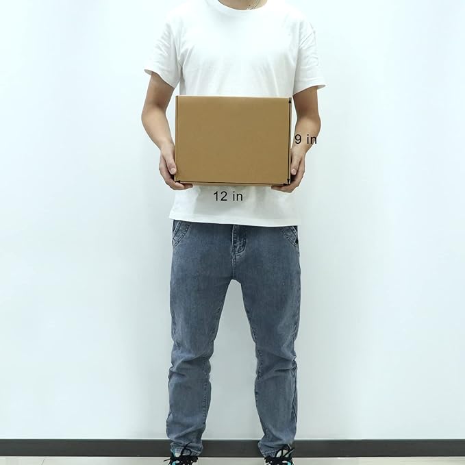 MEBRUDY 12x9x4 Inches Shipping Boxes Pack of 20, Small Corrugated Cardboard Box for Mailing Packing Literature Mailer