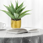 Large Faux Agave Plant 13" Artificial Aloe Vera Plants Fake Succulent Plants in Pot Realistic Agave Plant Artificial Potted Plants for Home Living Room Table Office Desk Bathroom Indoor Decor(Gold)