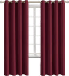 BGment Blackout Curtains for Bedroom - Grommet Thermal Insulated Room Darkening Curtains for Living Room, Set of 2 Panels (52 x 72 Inch, Burgundy)