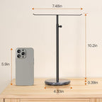 Black Necklace Holder Jewelry Organizer Stand – Adjustable Height T‑Bar Jewelry Display with Dark Gray Marble Base, Necklace & Bracelet Holder, Countertop Jewelry Rack