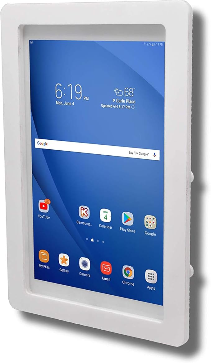 TABcare Security Anti-Theft Acrylic VESA Enclosure for Amazon Fire Max 11 with Free Wall Mount Kit & 90-Degree USB C Charge Cable(White, Fire Max 11)