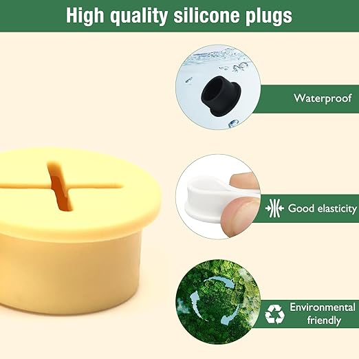 10Pcs Desk Grommet, 3/4" (20mm) White Silicone Cord Hole Cover, Flexible Rubber Wire Grommets, Wall Grommets for Cables Management, Table, Countertop, Cabinets and Furnitures Wire Organizer