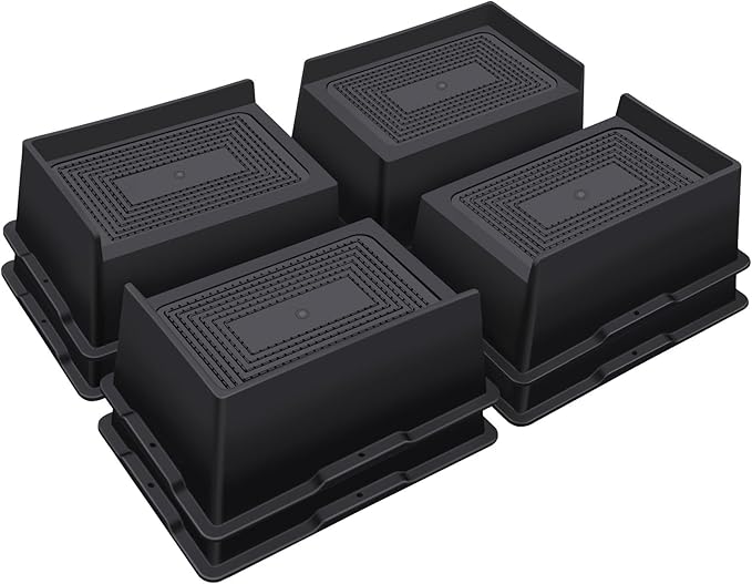 Bed Risers 3 Inch Heavy Duty,Oversized Couch Risers, Extra Wide Furniture Risers for Sofa Table Desk Headboard Chair Lifting,Rectangle Risering Blocks Support 6000 lbs(8 Pack Black)