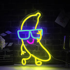 Dancing Banana Neon Sign Banana Neon Light LED Light Up Sign for Wall Decor Dimmable for Room Wall Art 10.2"×16.5"